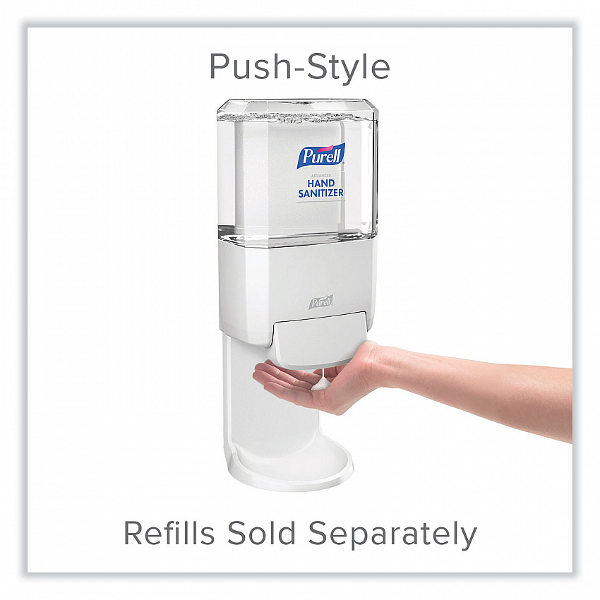 Push-Style Hand Sanitizer Dispenser, 1,200 mL, 5.25 x 8.56 x 12.13, White (502001)