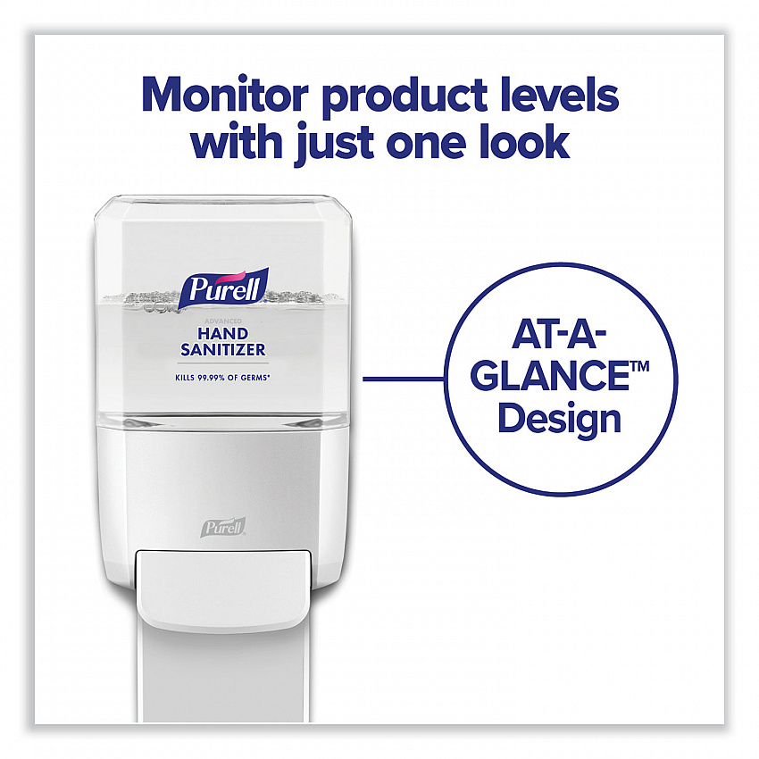 Push-Style Hand Sanitizer Dispenser, 1,200 mL, 5.25 x 8.56 x 12.13, White (502001)