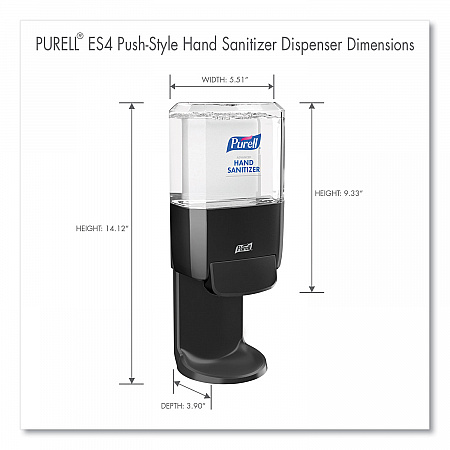Push-Style Hand Sanitizer Dispenser, 1,200 mL, 5.25 x 8.56 x 12.13, Graphite (502401)