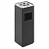 Square Ash 'N' Trash Sandless Urn, 3 gal, Stainless Steel, Black (9696BL)