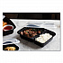 Newspring VERSAtainer Microwavable Containers, Rectangular, 2 Compartments, 30 oz, Black/Clear, Plastic, 150/Carton (NC8288B)