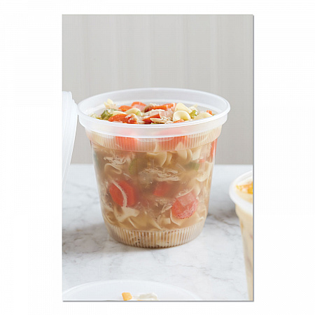 Newspring DELItainer Microwavable Container, 32 oz, 5.6 x 5.6 x 4.9, Clear, Plastic, 200/Carton (L8328)