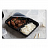 Newspring VERSAtainer Microwavable Containers, Rectangular, 2 Compartments, 30 oz, Black/Clear, Plastic, 150/Carton (NC8288B)