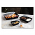 Newspring VERSAtainer Microwavable Containers, Rectangular, 58 oz, 11.5 x 8.5 x 2.5, Black/Clear, Plastic, 150/Carton (NC989B)