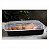 Newspring VERSAtainer Microwavable Containers, Rectangular, 58 oz, 11.5 x 8.5 x 2.5, Black/Clear, Plastic, 150/Carton (NC989B)