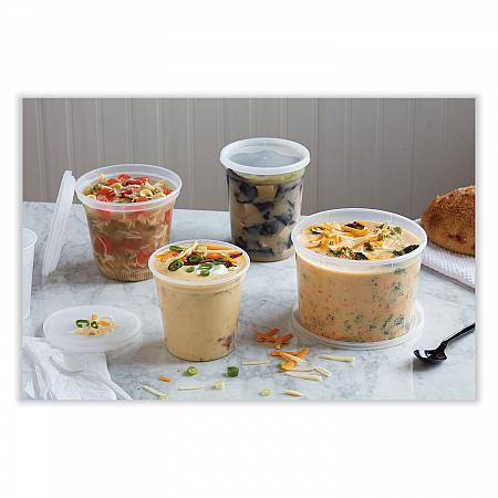 Newspring DELItainer Microwavable Container, 32 oz, 5.6 x 5.6 x 4.9, Clear, Plastic, 200/Carton (L8328)