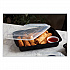 Newspring VERSAtainer Microwavable Containers, Rectangular, 58 oz, 11.5 x 8.5 x 2.5, Black/Clear, Plastic, 150/Carton (NC989B)