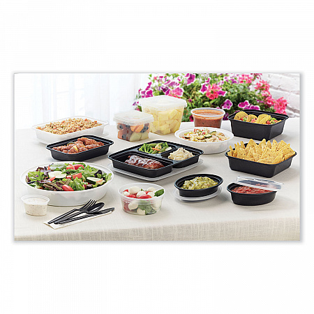 Newspring DELItainer Microwavable Container, 12 oz, 4.6 x 4.6 x 2.5, Clear, Plastic, 480/Carton (L5012Y)