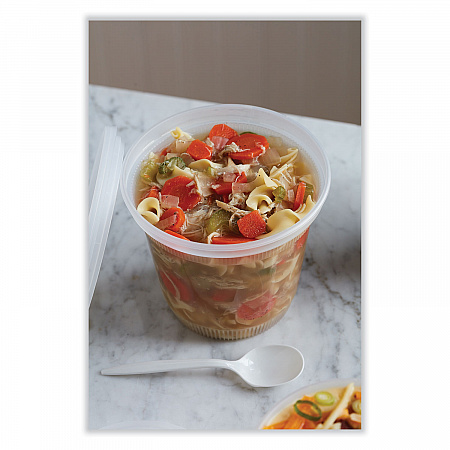 Newspring DELItainer Microwavable Container, 32 oz, 5.6 x 5.6 x 4.9, Clear, Plastic, 200/Carton (L8328)