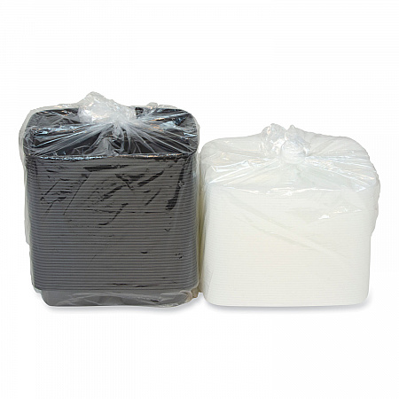 Newspring DELItainer Microwavable Container, 32 oz, 7.57 x 9.9 x 2.1, Black/Clear, Plastic, 150/Carton (NC333B)