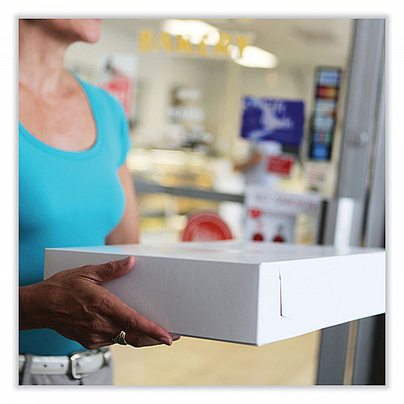 Bakery Boxes, Standard, 7 x 7 x 3, White, Paper, 250/Carton (1517)