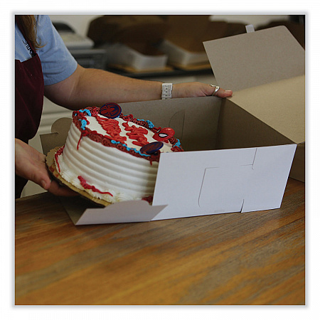 Bakery Boxes, Standard, 14 x 14 x 6, White, Paper, 50/Carton (1593)