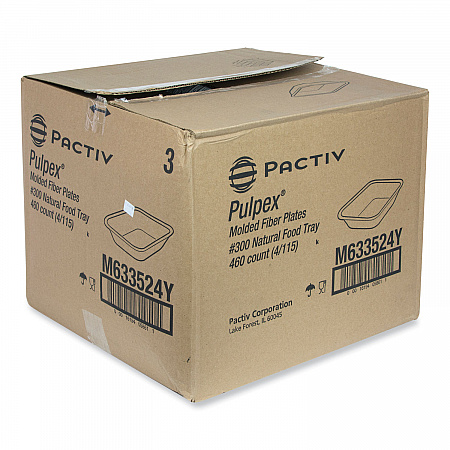 EarthChoice Pulpex Steep Wall Food Tray, 9.1 x 6.9 x 1.75, Natural, Paper, 460/Carton (M633524Y)