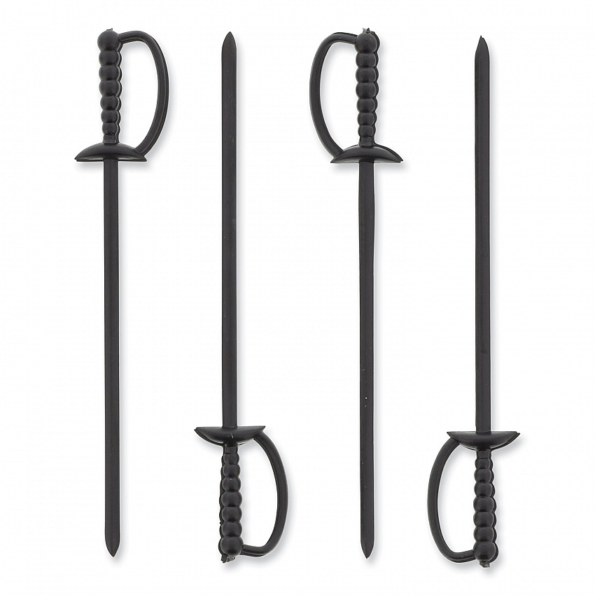 Sword Picks, Plastic, 6", Black, 1,000/Box, 10 Boxes/Carton (RP147BK)