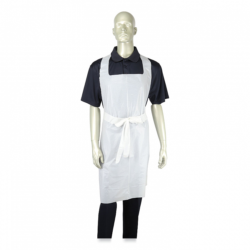 Heavyweight Poly Aprons, 28 x 46, 1.77 mil, One Size Fits Most, White, 500/Carton (RPA20HW)