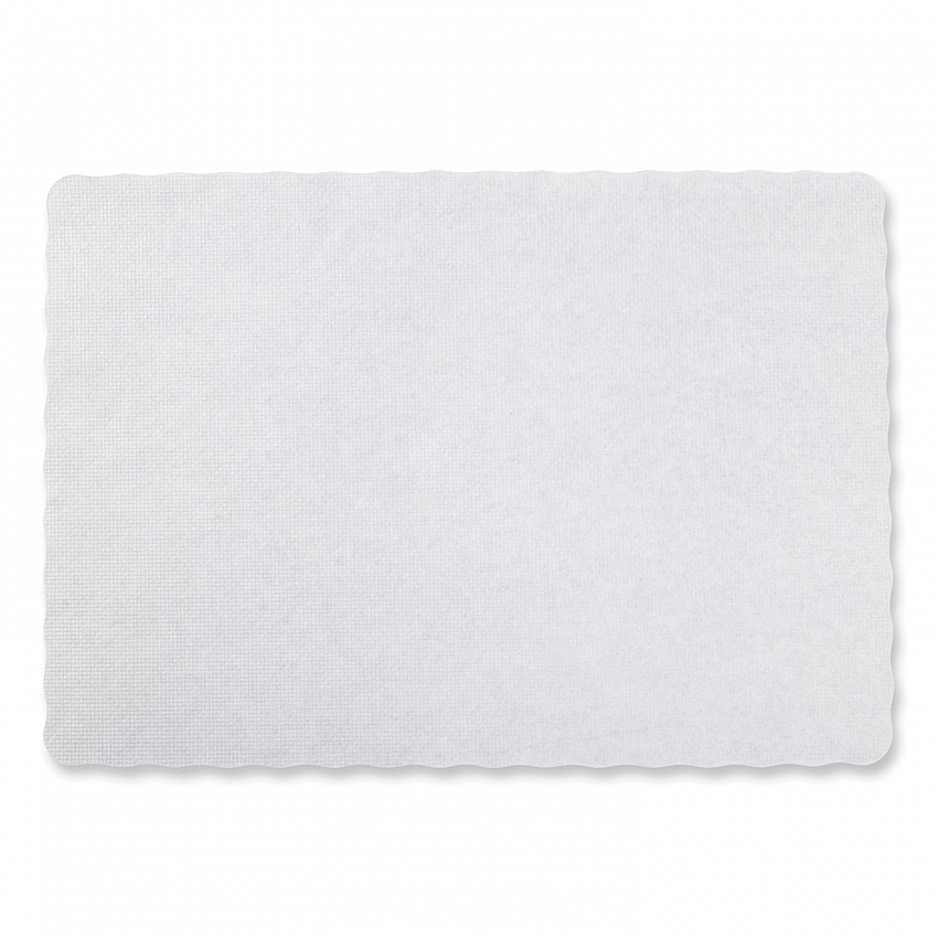 Placemats, Embossed Surface, Scalloped Edges, 13.5" x 9.5", White, 1,000/Carton (WSS914)