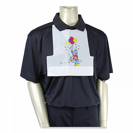 Poly Clown Bib, Children's, White, 500/Box, 5 Boxes/Carton (CPB10)
