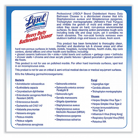 Disinfectant Heavy-Duty Bathroom Cleaner Concentrate, Fresh Lime Scent, 1 gal Bottle (94201EA)