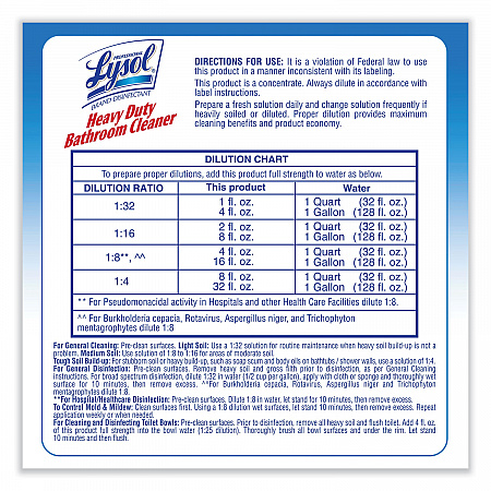 Disinfectant Heavy-Duty Bathroom Cleaner Concentrate, Fresh Lime Scent, 1 gal Bottle (94201EA)