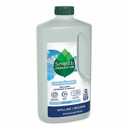 Natural Dishwashing Liquid, Free and Clear, 50 oz Bottle, 3/Carton (22724CT)