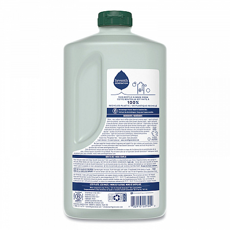 Natural Dishwashing Liquid, Free and Clear, 50 oz Bottle, 3/Carton (22724CT)