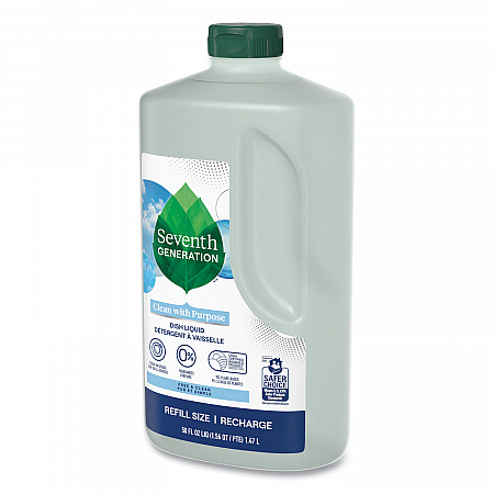Natural Dishwashing Liquid, Free and Clear, 50 oz Bottle, 3/Carton (22724CT)