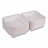 Molded Fiber Hinged Clamshell Containers, 8 x 8 x 3, White, Sugarcane, 200/Carton (EPHC81)