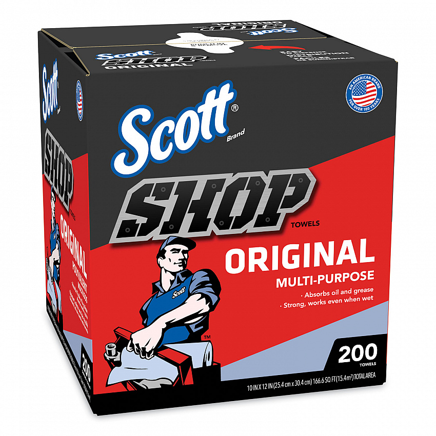Shop Towels, POP-UP Box, 1-Ply, 9 x 12, Blue, 200/Box, 8 Boxes/Carton (75190)