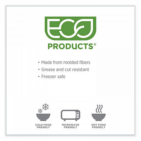 WorldView Renewable Molded Fiber Containers, 10.47 x 10.47 x 1.76, White, 200/Carton (EPSCRC107)