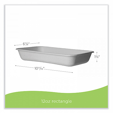 WorldView Renewable Molded Fiber Containers, 10.47 x 10.47 x 1.76, White, 200/Carton (EPSCRC107)
