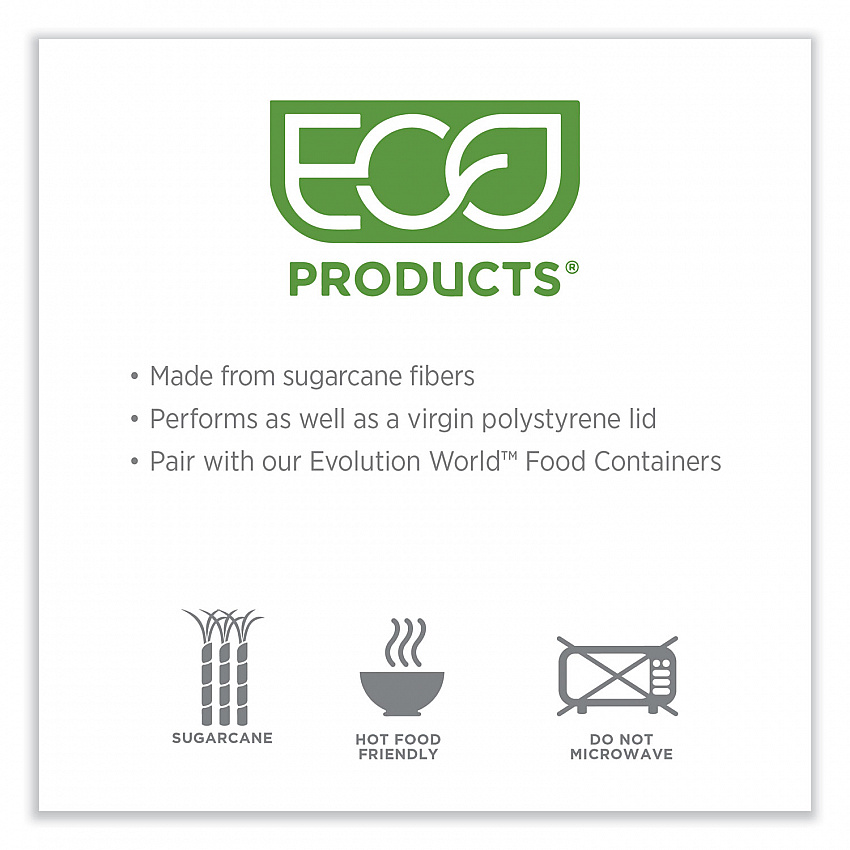 Evolution World EcoLid 25% Recycled Food Container Lid, Fits 12 to 32 oz Containers, White, Plastic, 500/Carton (EPBRSCLIDL)