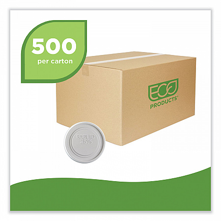 Evolution World EcoLid 25% Recycled Food Container Lid, Fits 12 to 32 oz Containers, White, Plastic, 500/Carton (EPBRSCLIDL)