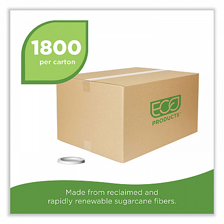 Sugarcane Portion Cup Lids, Fits 2 oz Portion Cups, White, 2,500/Carton (EPSPCLID2)