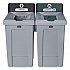 Slim Jim Recycling Station 1-Stream, Compost Collection Station, 33 gal, Resin, Gray (2171555)