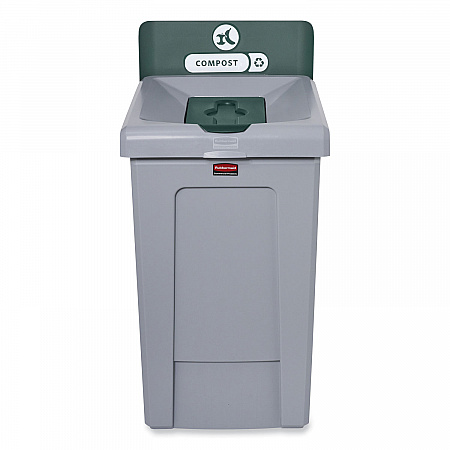 Slim Jim Recycling Station 1-Stream, Compost Collection Station, 33 gal, Resin, Gray (2171555)