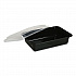 Microwavable Food Container with Lid, Rectangular, 16 oz, 7.48 x 5.03 x 2.04, Black/Clear, Plastic, 150/Carton (TORECT16)