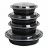 Microwavable Food Container with Lid, Round, 32 oz, 7.28 x 7.28 x 2.55, Black/Clear, Plastic, 150/Carton (TORND32)