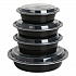 Microwavable Food Container with Lid, Round, 16 oz, 6.29 x 6.29 x 1.96, Black/Clear, Plastic, 150/Carton (TORND16)
