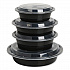 Microwavable Food Container with Lid, Round, 24 oz, 7.28 x 7.28 x 1.96, Black/Clear, Plastic, 150/Carton (TORND24)