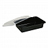 Microwavable Food Container with Lid, Rectangular, 28 oz, 8.81 x 6.02 x 2.04, Black/Clear, Plastic, 150/Carton (TORECT28)