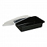 Microwavable Food Container with Lid, Rectangular, 24 oz, 7.48 x 5.03 x 2.48, Black/Clear, Plastic, 150/Carton (TORECT24)