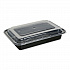 Microwavable Food Container with Lid, Rectangular, 28 oz, 8.81 x 6.02 x 2.04, Black/Clear, Plastic, 150/Carton (TORECT28)