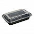 Microwavable Food Container with Lid, Rectangular, 24 oz, 7.48 x 5.03 x 2.48, Black/Clear, Plastic, 150/Carton (TORECT24)