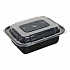 Microwavable Food Container with Lid, Rectangular, 12 oz, 5.78 x 4.52 x 2.24, Black/Clear, Plastic, 150/Carton (TORECT12)