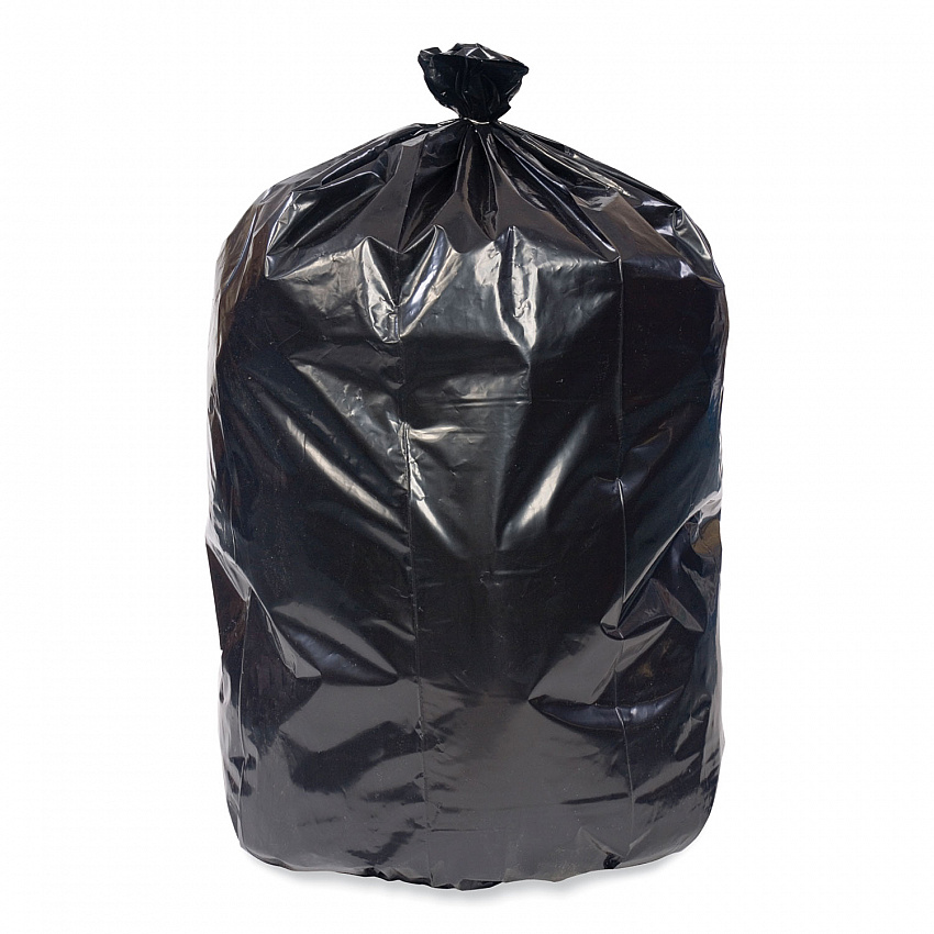 Eco Strong Can Liners, 60 gal, 1.35 mil, 38" x 58", Black, Perforated Roll, 100/Carton (EC385812K)
