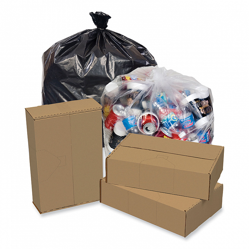 Eco Strong Can Liners, 60 gal, 1.35 mil, 38" x 58", Black, Perforated Roll, 100/Carton (EC385812K)