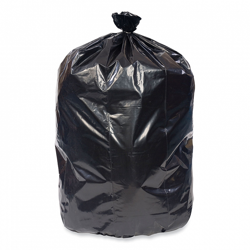 Eco Strong Plus Can Liners, 40 gal, 1.7 mil, 40" x 46", Black, Perforated Roll, 100/Carton (PCRL404620K)