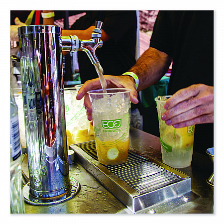 GreenStripe PLA Cold Cups, 32 oz, Plastic, Clear, 1,000/Carton (EPCC32GS)