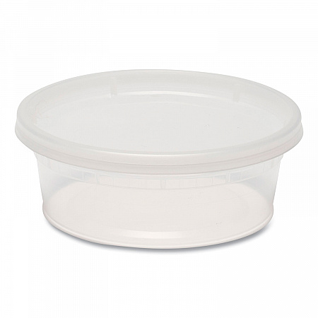 Plastic Deli Container with Lid, 8 oz, Clear, Plastic, 240/Carton (DELI8OZ)