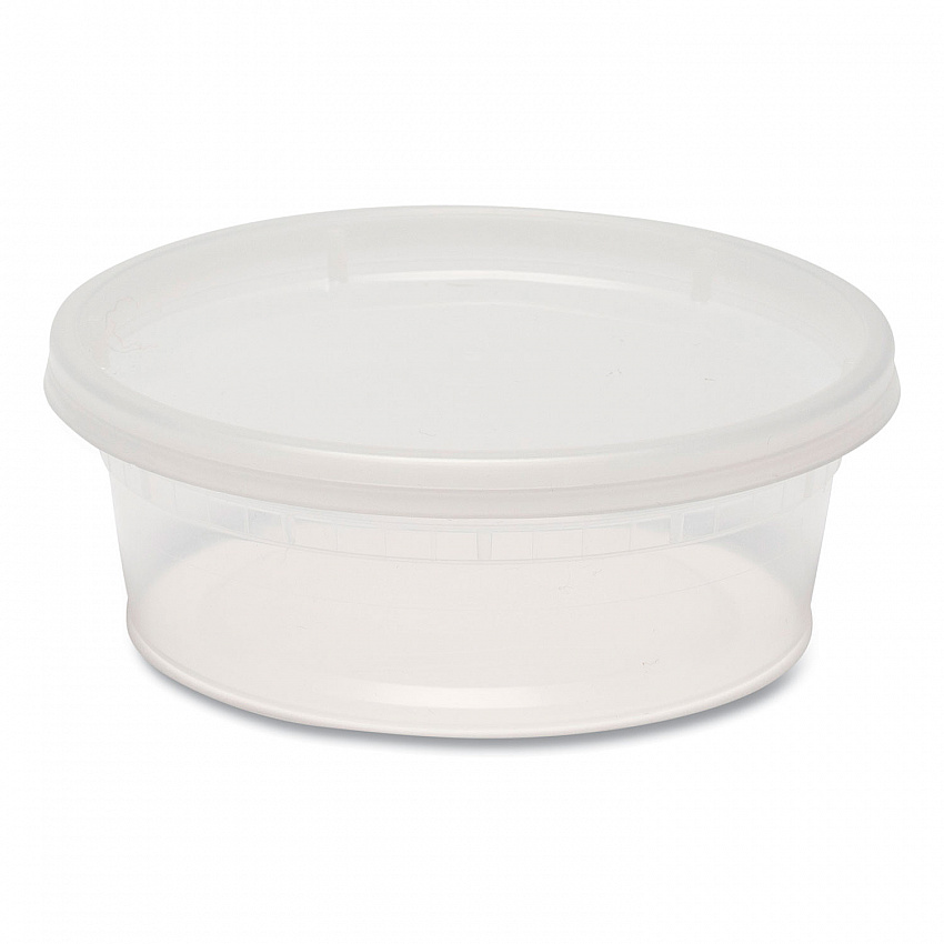 Plastic Deli Container with Lid, 8 oz, Clear, Plastic, 240/Carton (DELI8OZ)